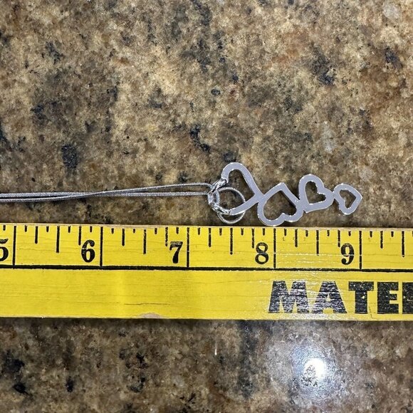 Fashion Necklace 16" Skeleton Key Hearts Charm‎ Silver Tone Statement Set Of 3 - Picture 11 of 11